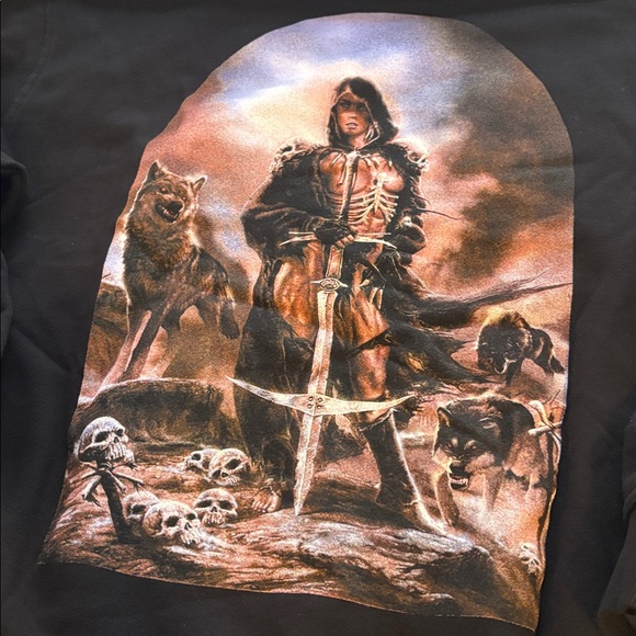 Black Hoodie with Grim Reaper and Wolf Design limited 86 of 1000 large hoodie - Picture 5 of 14